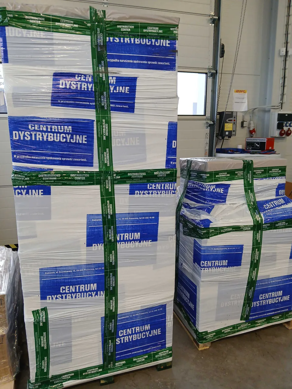 KRINOVA warehouse operations: palletized stock ready for dispatch